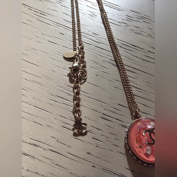CHANEL Pink CC Confetti Pendant Necklace! - Picture 11 of 14